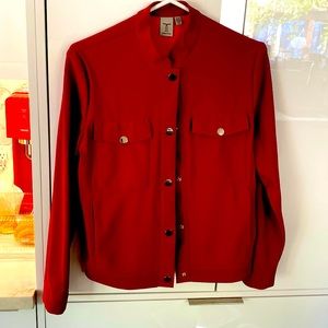 Tristan red military jacket silver snaps Size S